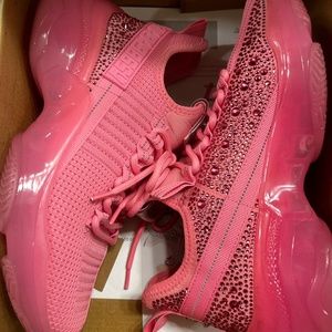 Steve Madden Maxima Rhinestone-Trim. Hot Pink/Size 9 WITH BOX